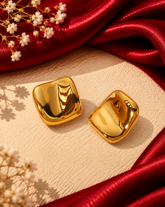 GOLDEN SQUARE EARRINGS