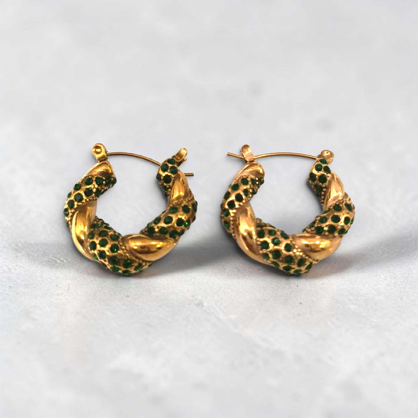 TWISTED GREEN DIAMOND EARRINGS