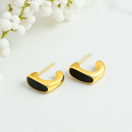 BLACK STONE EARRINGS