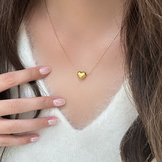 GOLD HEART DROP NECKLACE
