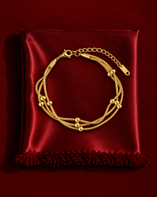 TRIPLE LAYER BEADED BRACELET