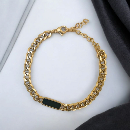 Premium Black Stone Bracelet - Stainless Steel - Anti Tarnishing