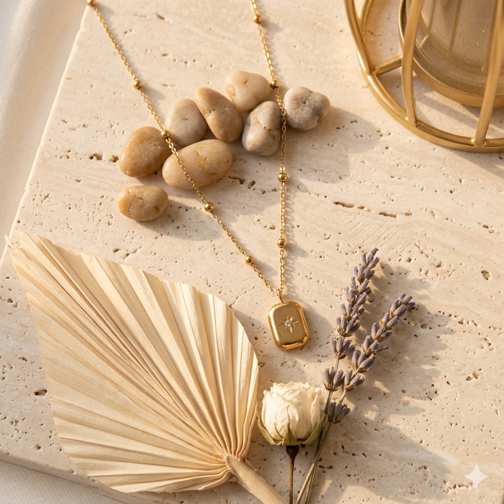 GOLDEN SUN BAR NECKLACE