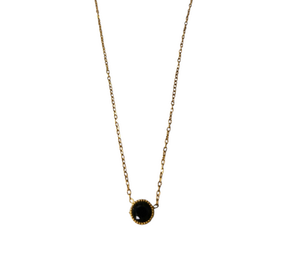 BLACK ROUND DIAMOND NECKLACE
