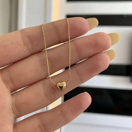 GOLD HEART DROP NECKLACE
